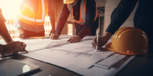 Businessmen are planning budgets for construction projects, anal